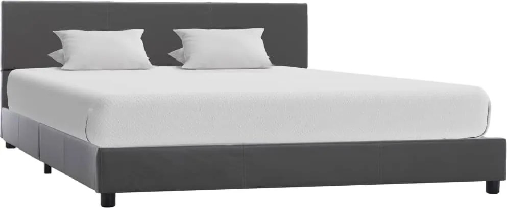 vidaXL Cadru de pat, gri, 120x200 cm, piele ecologică