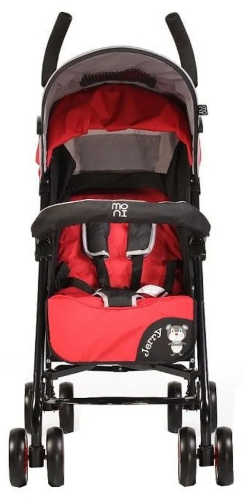 Carucior sport tip umbrela NOVOKIDS™ Jerry, Spatar reglabil 2 trepte, Cadru metalic,Tapiserie de calitate, Amortizoare, Frana picior,Pliabil , Rosu