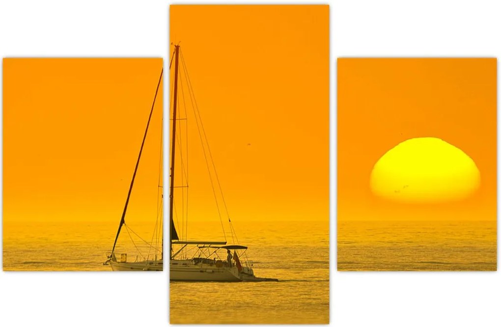 Tablou - Barca în mijlocul mării (90x60 cm)
