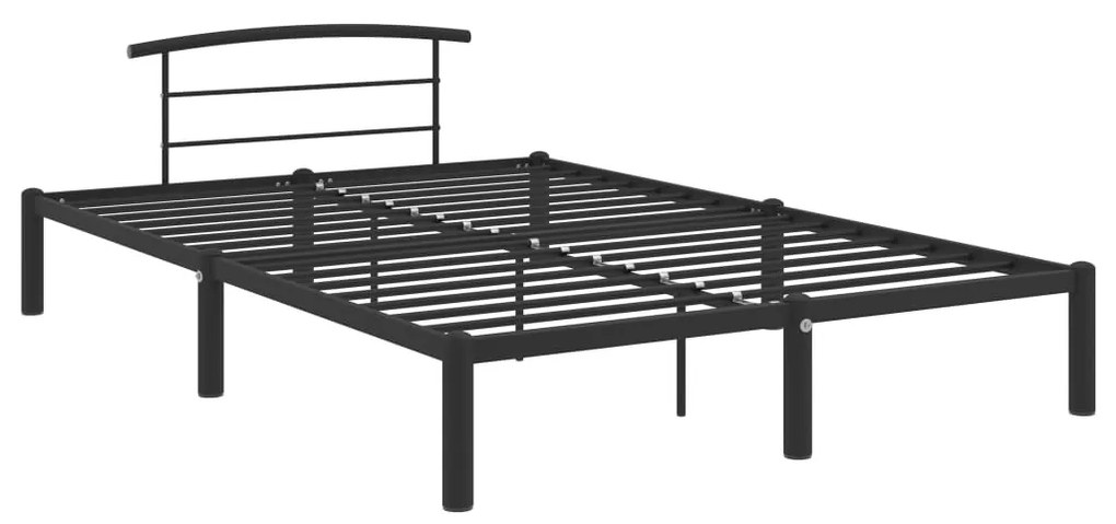 284660 vidaXL Cadru de pat, negru, 160 x 200 cm, metal