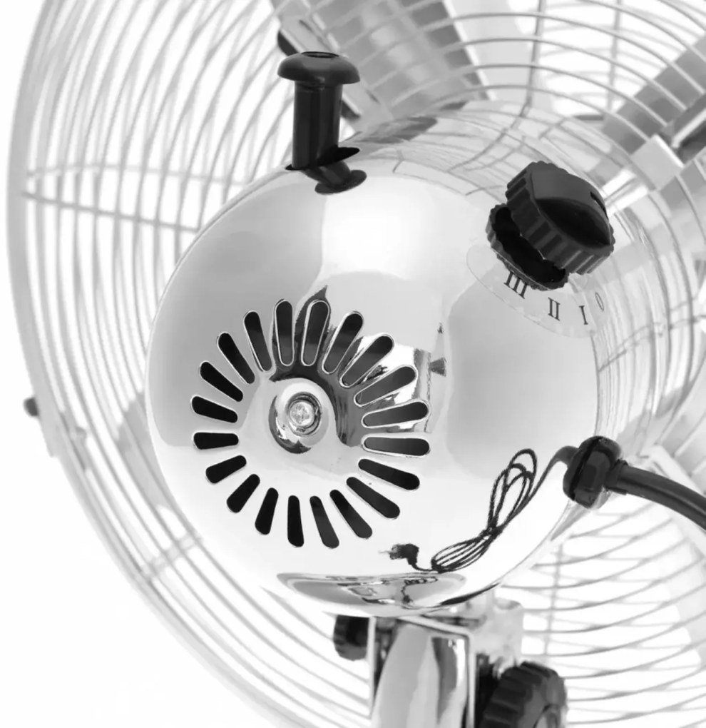 Ventilator metalic pentru birou 30 cm Klausberg KB7537, argintiu