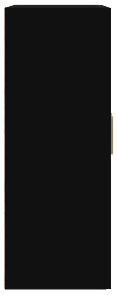 Dulap de perete, negru, 69,5x32,5x90 cm, lemn prelucrat 1, Negru