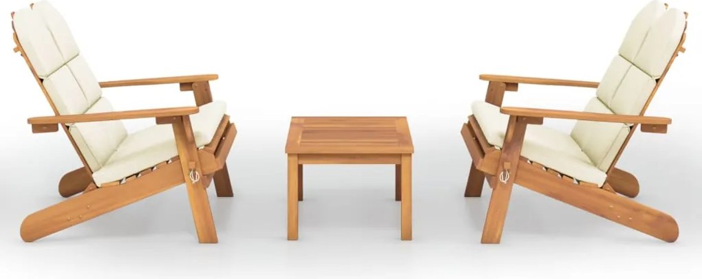 vidaXL Set mobilier de grădină Adirondack, 3 piese, lemn masiv acacia