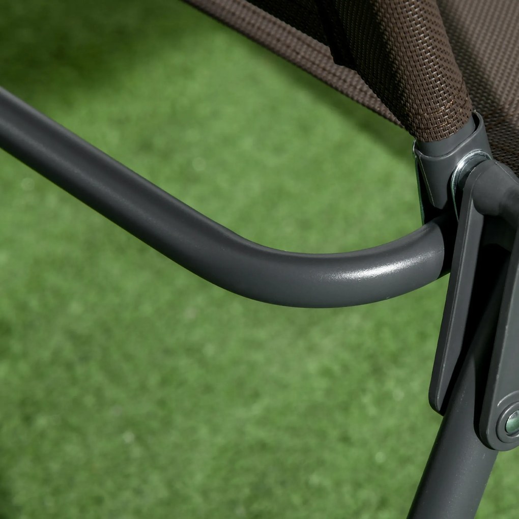 Outsunny Set de Bistro 3 Piese din Metal Rezistent la Intemperii Set Mobilier de Grădină cu masă pliabilă scaune de grădină Maro | Aosom Romania