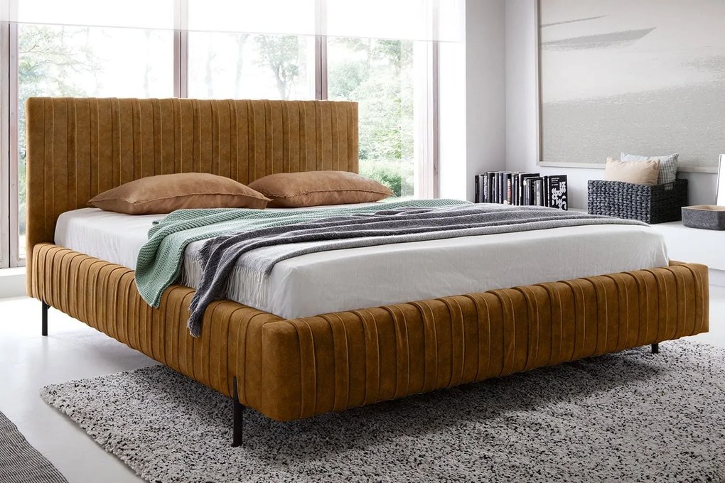 Pat lemn masiv Tapițat Plix cu Ladă Depozitare Personalizabil 140/160/180 x 200 cm - Velvetmat 100, 180 x 200 cm