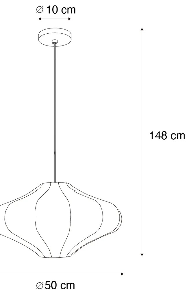 Lampa suspendată inteligentă albă 50cm Incl. Wifi ST64 - Plu