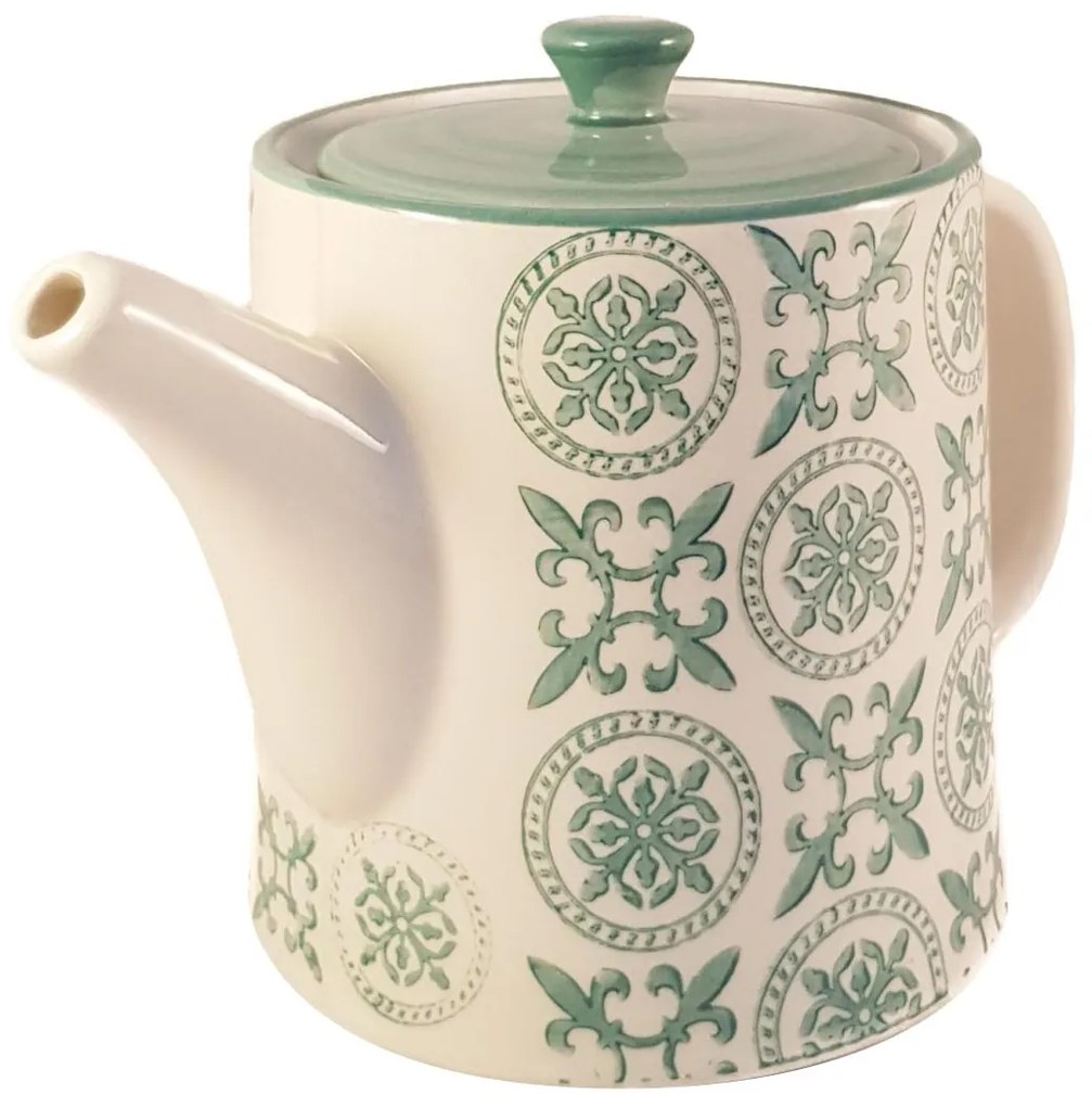 Ceainic French Clasic  din Ceramica, Verde inchis, 700 ml