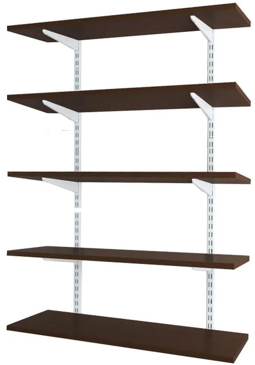 Raft perete cu 5 polite, 80x30x200 cm, PAL Wenge