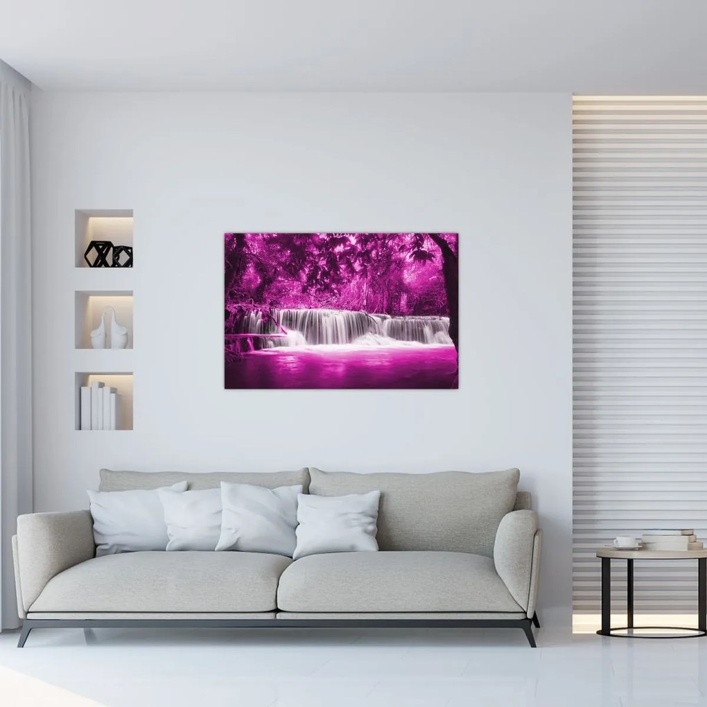 Tablou - Cascadă, violet (90x60 cm)