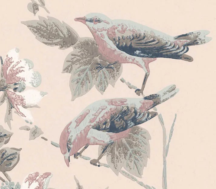 Tapet Rosemore, Pink Luxury Bird, 1838 Wallcoverings, 5.3mp / rola