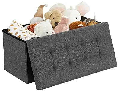 Taburet cu spațiu de depozitare OTO, 76x38x38cm, antracit SongmicsHome