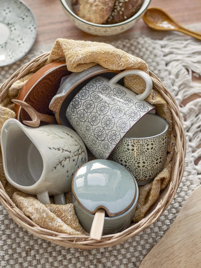 Letieră pentru lapte din ceramică cu flori de câmp, D8×H9 cm, 250 ml, „Bea"