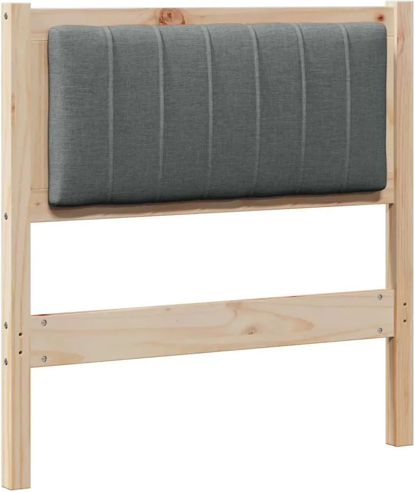 vidaXL Tăblie tapițată cu headboard Maro 75 cm Lemn de pin masiv