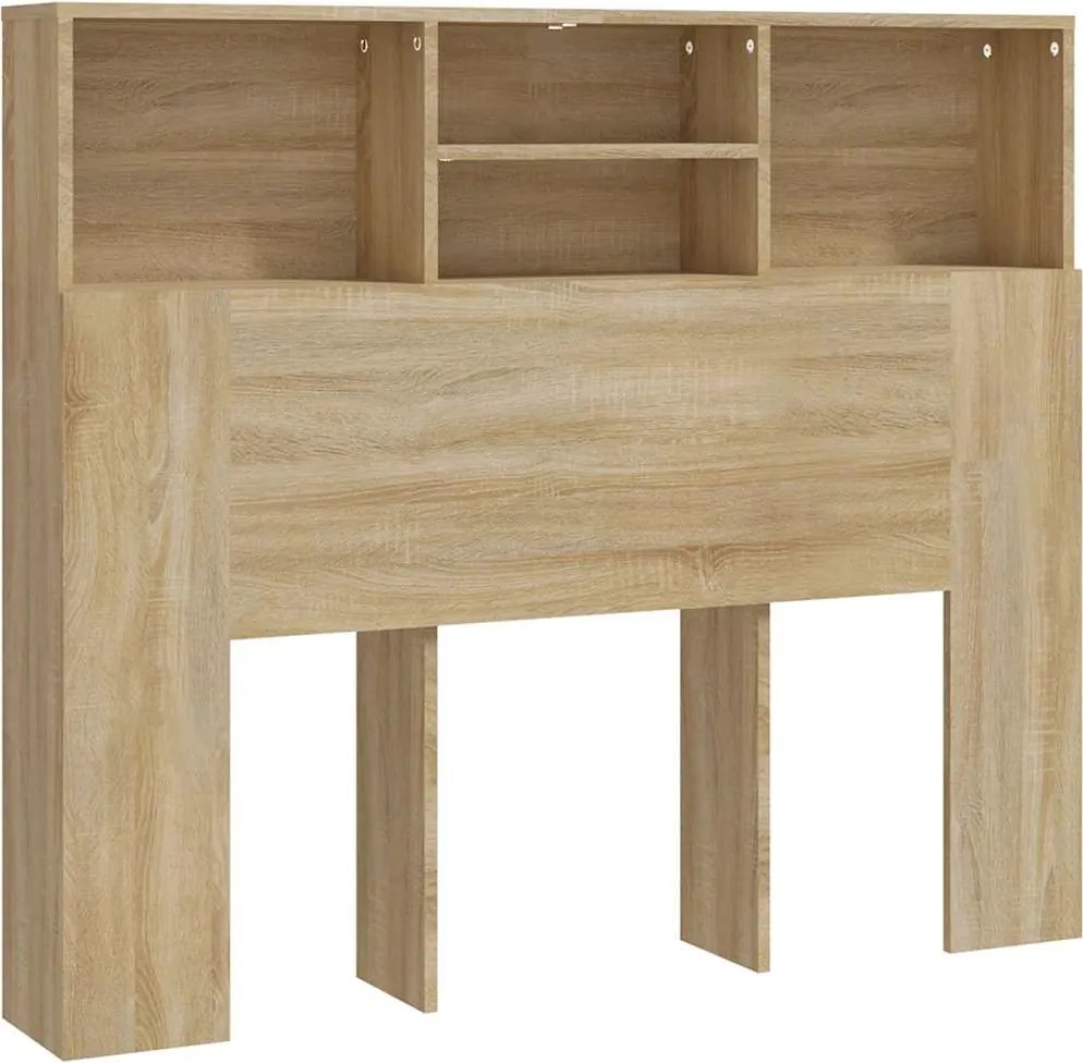 vidaXL Tăblie de pat cu dulap, stejar sonoma, 120x19x103,5 cm