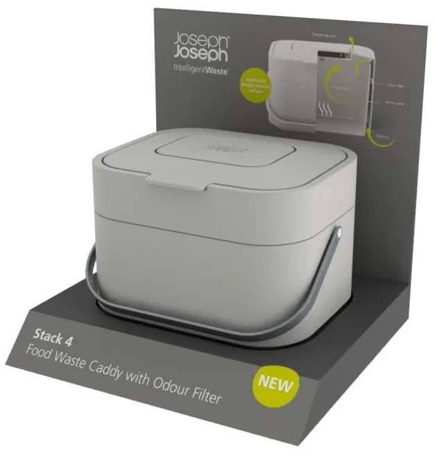 Recipient pentru deșeuri compostabile Joseph Joseph IntelligentWaste, 4 l, alb