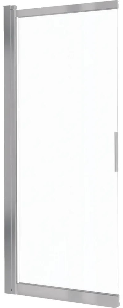 Paravan cada glisant sticla securizata, 100x140 cm, otel slefuit, Deante Prizma Otel slefuit