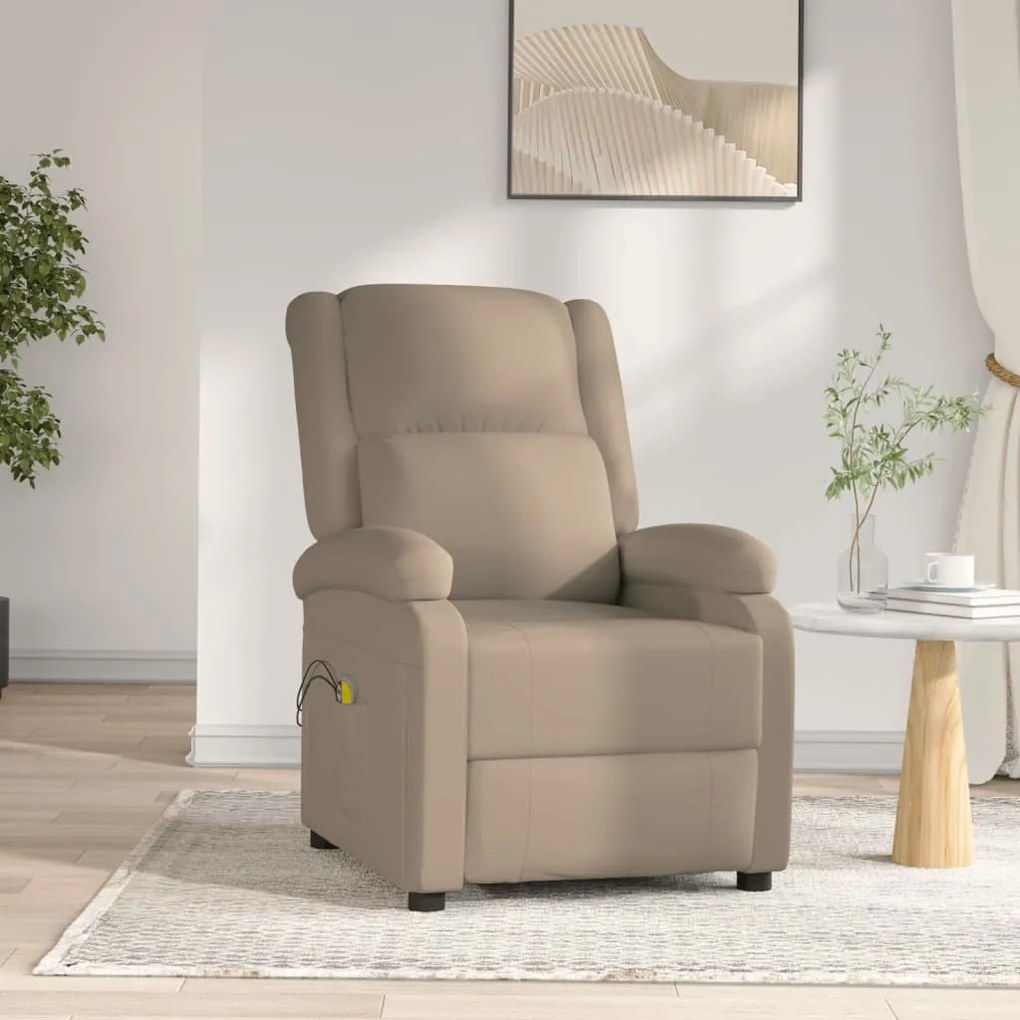 3073718 vidaXL Fotoliu de masaj electric, cappuccino, piele ecologică