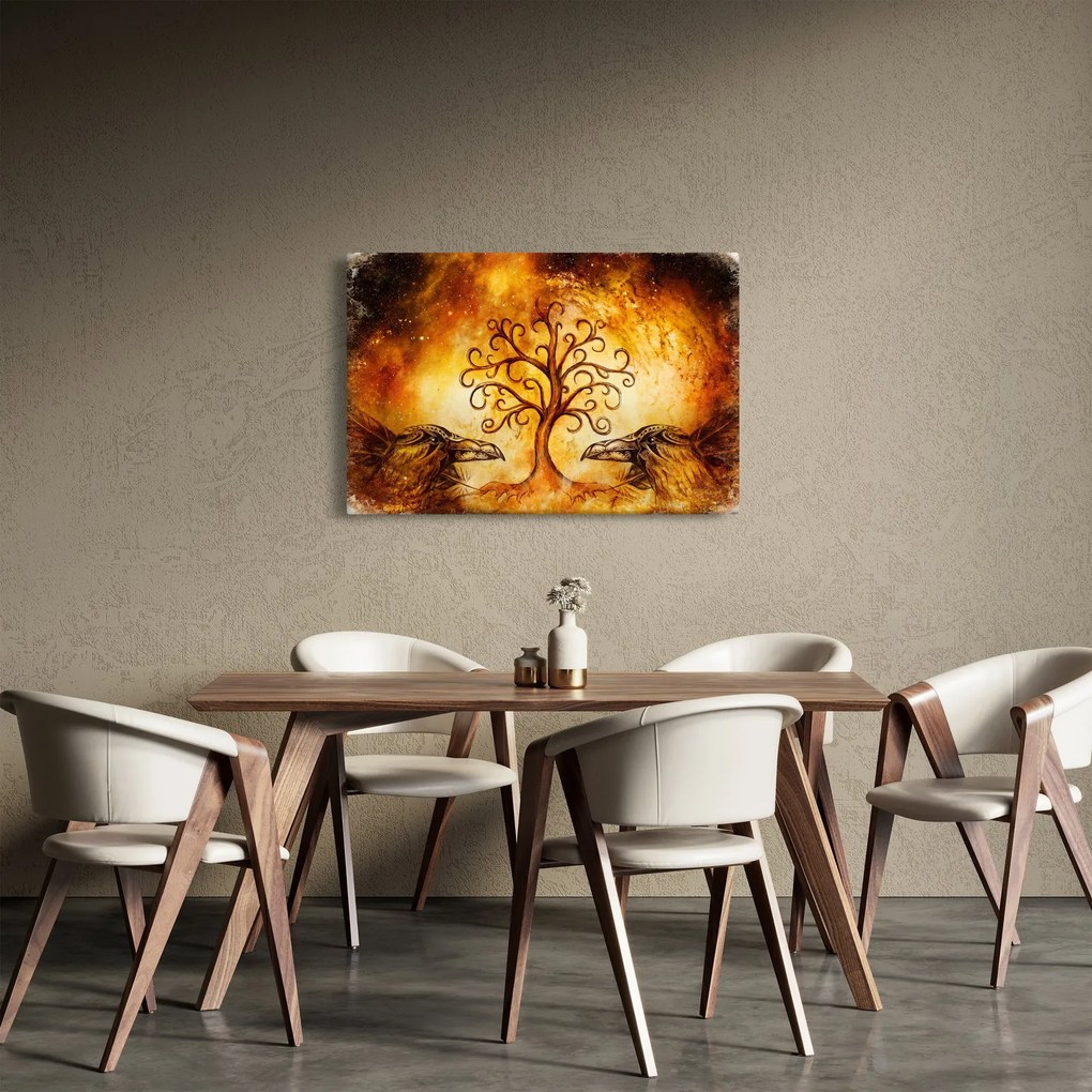 Tablou natural abstract cu copac (90x60 cm)