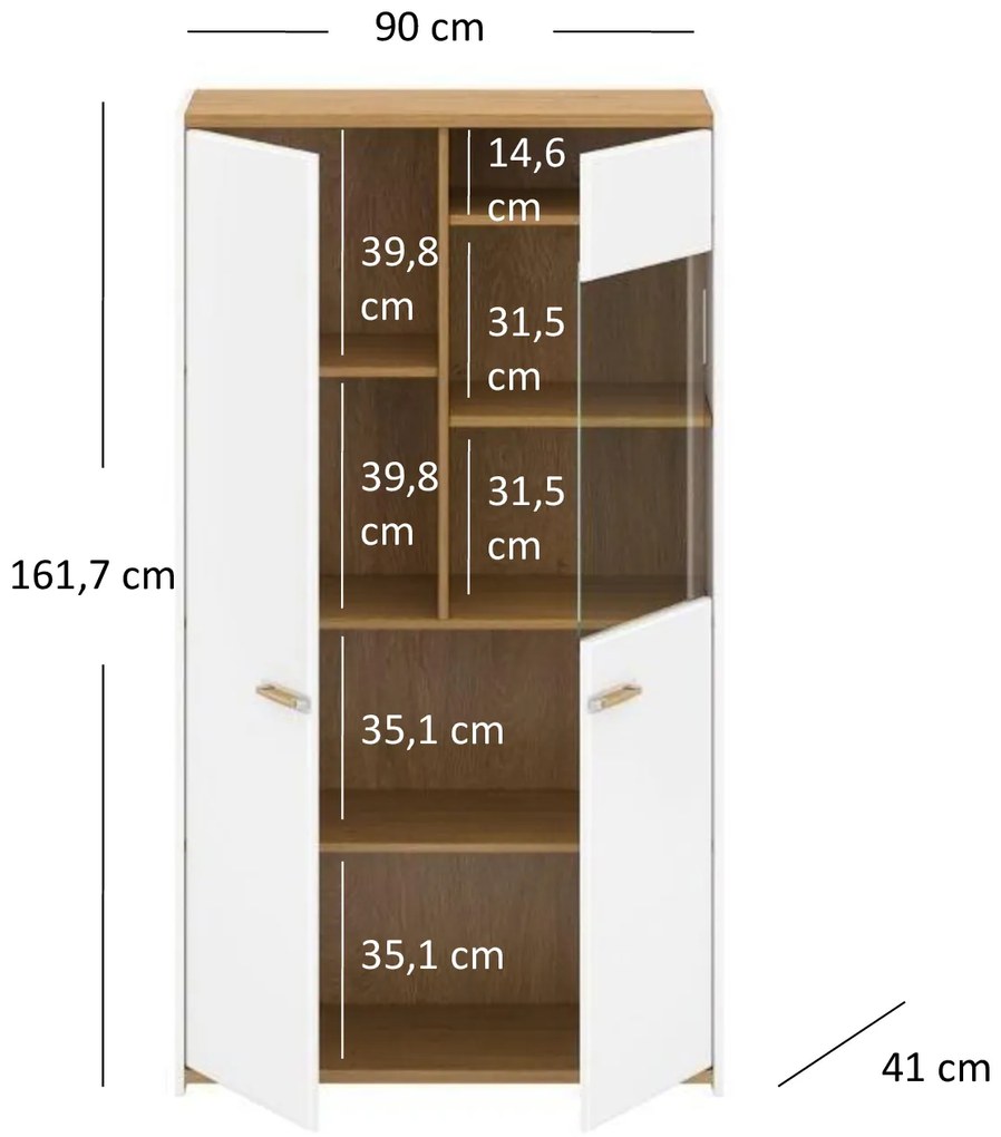 Vitrină Andre 1D1W (alb mat). 1052705