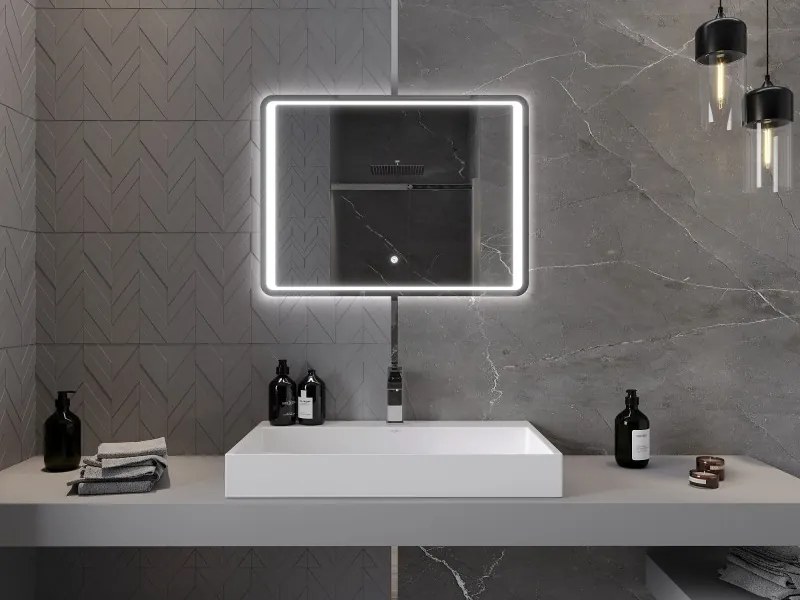 Mexen Zusa oglindă de baie iluminată 80 x 60 cm, LED 6000K, anti-aburire - 9808-080-060-611-00