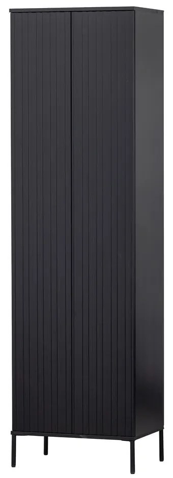 Șifonier negru din lemn de pin 60x210x42 cm Gravure – WOOOD