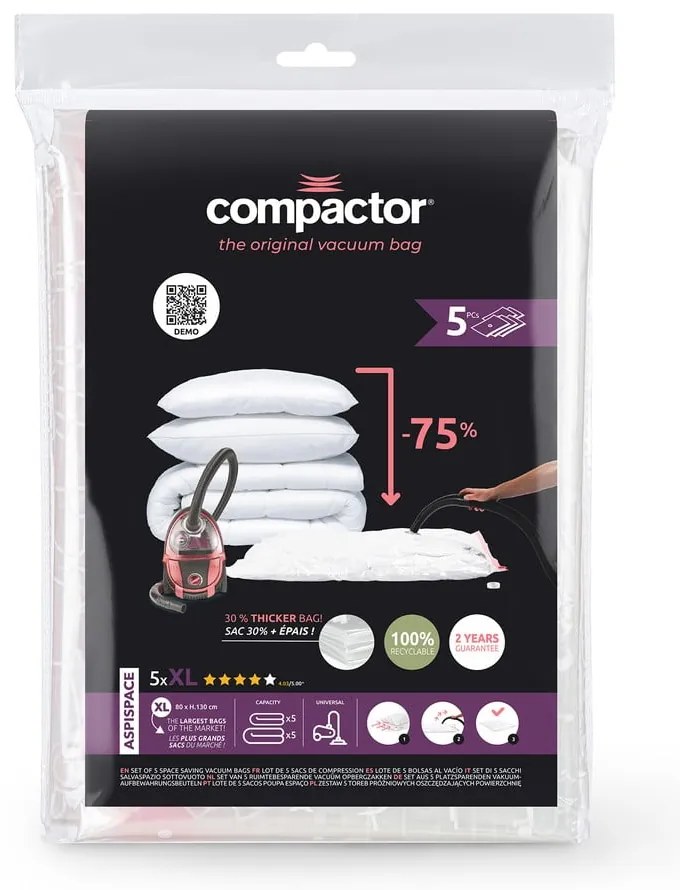 Saci de vidat 5 buc. Vacuum XL – Compactor