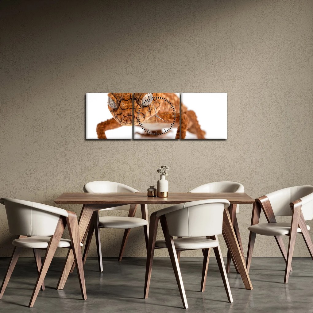Tablou cu șopârlă (cu ceas) (90x30 cm)
