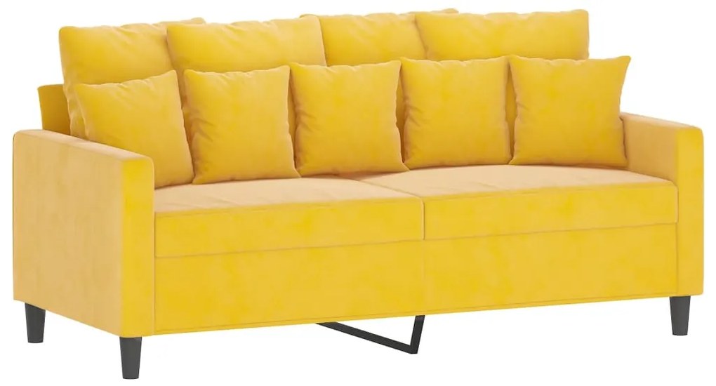 348881 vidaXL Canapea cu 2 locuri, galben, 140 cm, catifea
