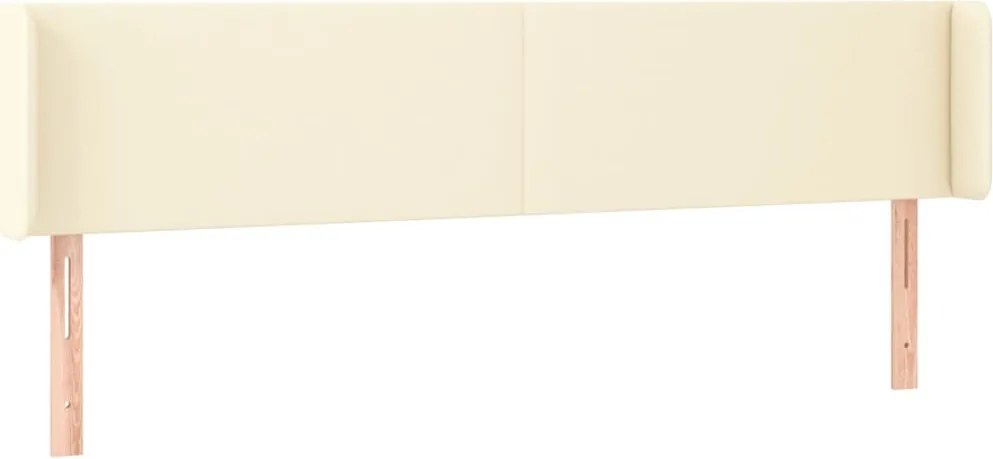 vidaXL Tăblie de pat cu aripioare crem 183x16x78/88 cm piele ecologică