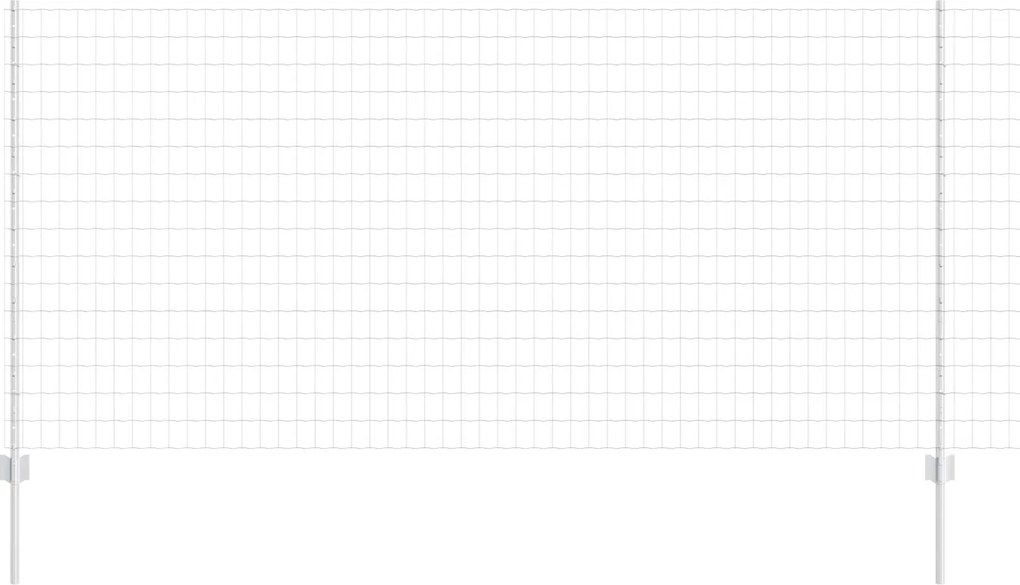 vidaXL Gard cu Stâlp Argintiu 1,2 x 10 m Oțel