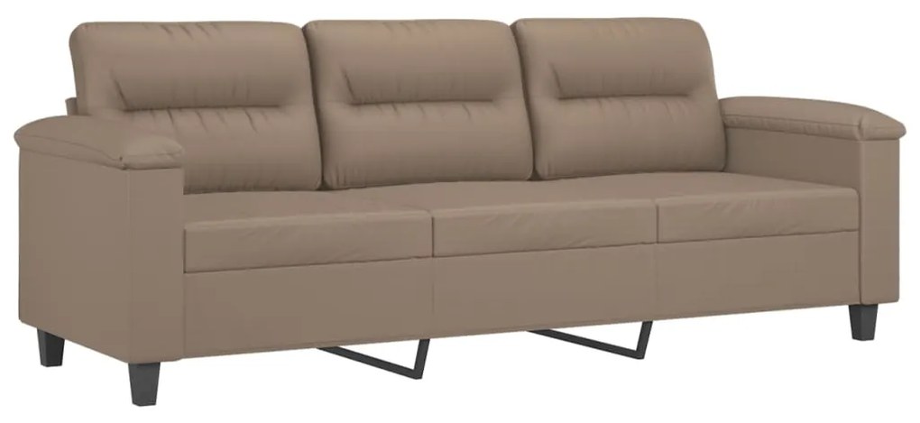 Canapea cu 3 locuri, cappuccino, 180 cm, piele ecologica Cappuccino, 210 x 77 x 80 cm