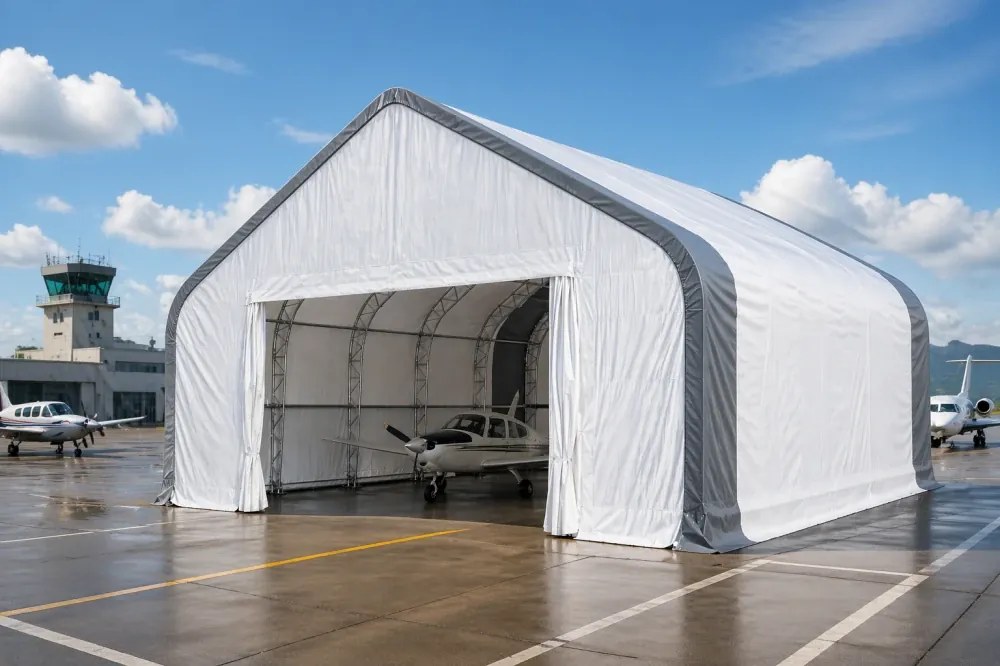 Hangar pentru avioane, 13x13x7.5 m, Alb/Gri,