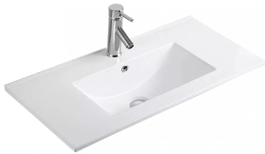 Dulap de bază Porto 80 cu lavoar alb-stejar sonoma
