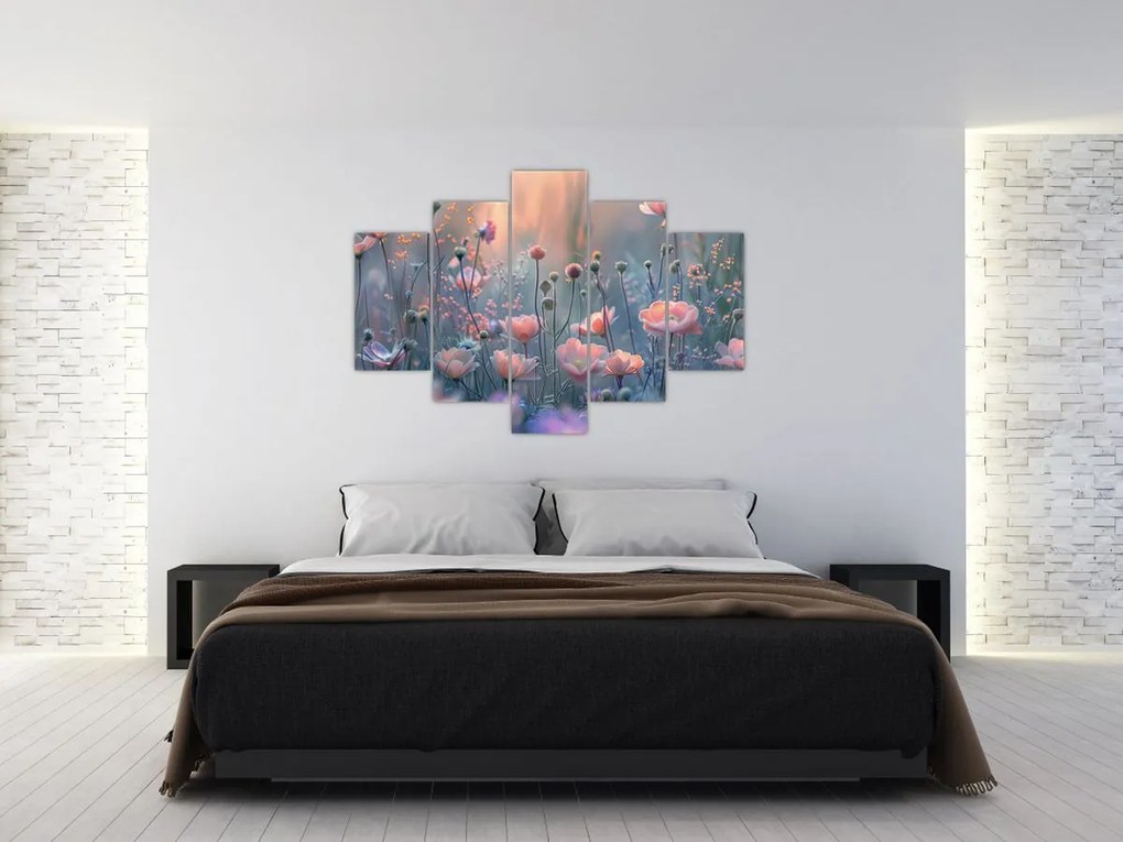 Tablou - Flori în culori pastelate (150x105 cm)