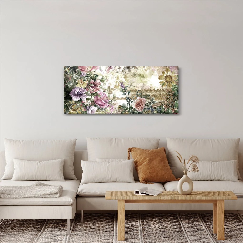 Tablou - Flori de design (120x50 cm)