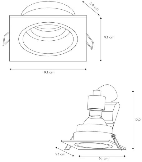 Corp de iluminat încastrat Lucide 22959/01/30 EMBED 1xGU10/50W/230V