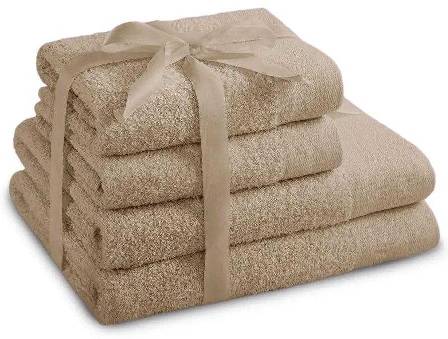 Prosoape de baie bej 4 buc. din bumbac din frotir Amari – Restilo