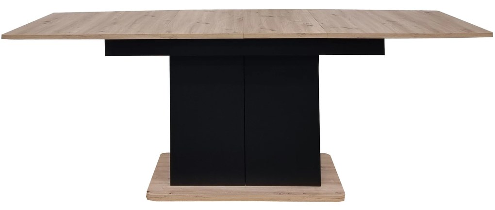Masă de sufragerie Schultz (Stejar artisan + negru) (pentru 4-8 persoane). 1082838