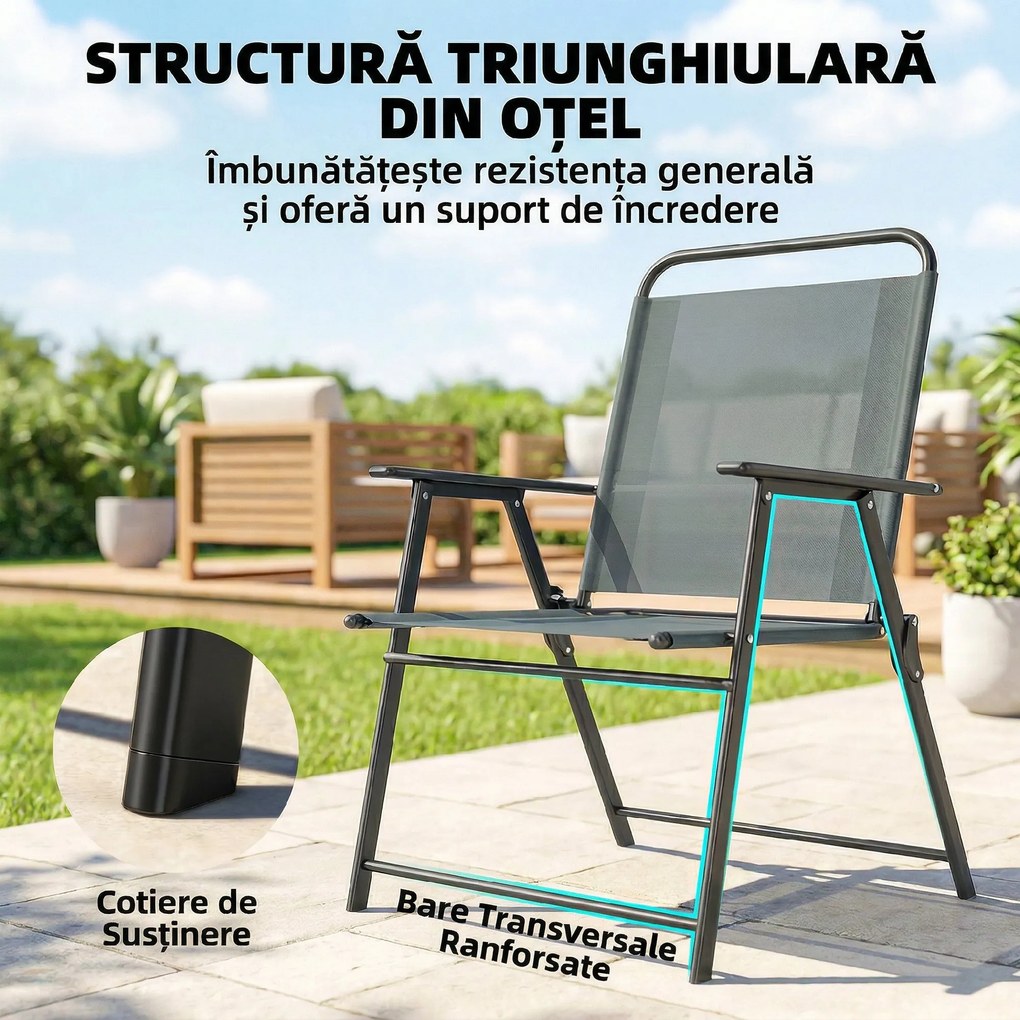 Outsunny scaun pliabil compact pentru terasă | Aosom Romania