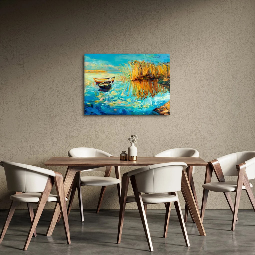 Tablou - Lacul cu bărci (70x50 cm)
