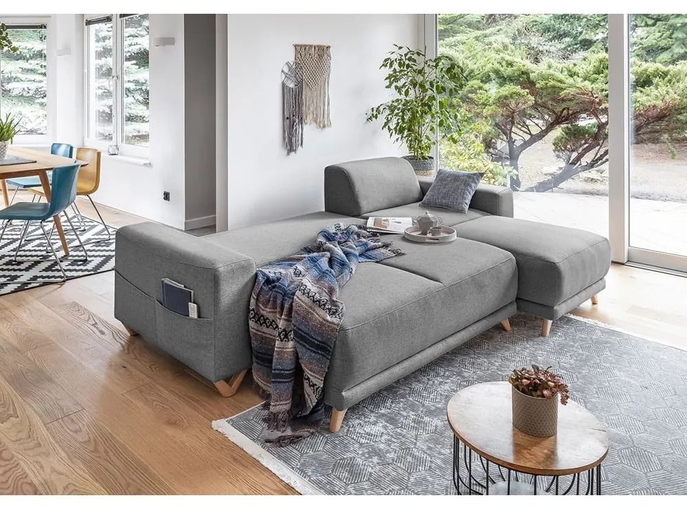 Colțar gri extensibil/cu spațiu de depozitare Classy Sophie – Miuform