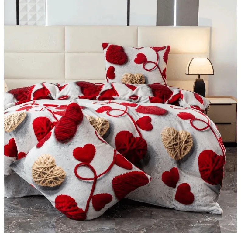 Lenjerie cocolino VELHEART rosie Dimensiune lenjerie de pat: 70 x 80 cm | 140 x 200 cm