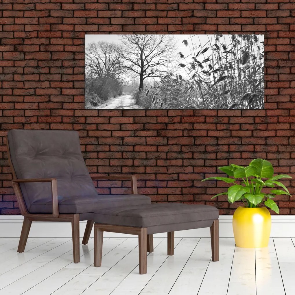 Tablou - Câmpuri în timpul iernii (120x50 cm)