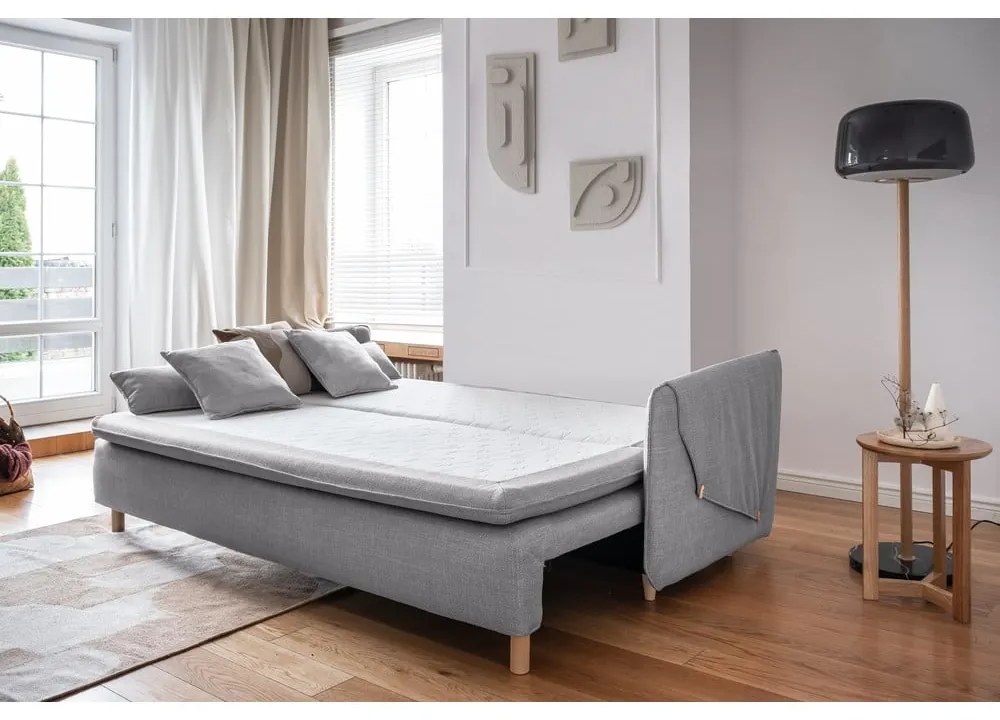 Canapea gri deschis extensibilă 207 cm Simon – Miuform