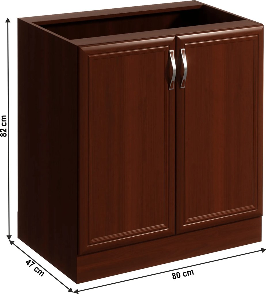 Dulap inferior D80 cu 2 uşi, nuc Milano, SICILIA