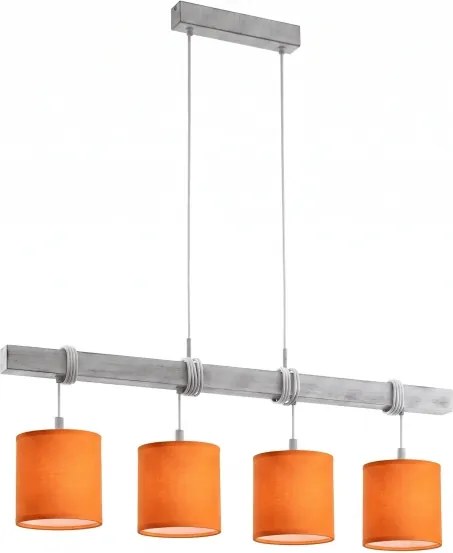 Brilagi - Lustra LED pe cablu NUBILA 4xE27/60W/230V gri/portocaliu