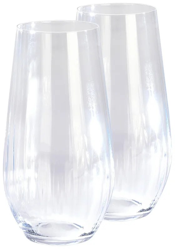 Set 2 pahare apa, cristal, transparent, 580 ml