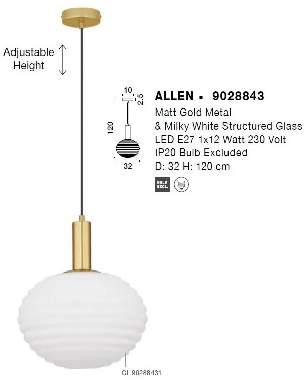 Lustra/Pendul design modern decorativ ALLEN D-32cm