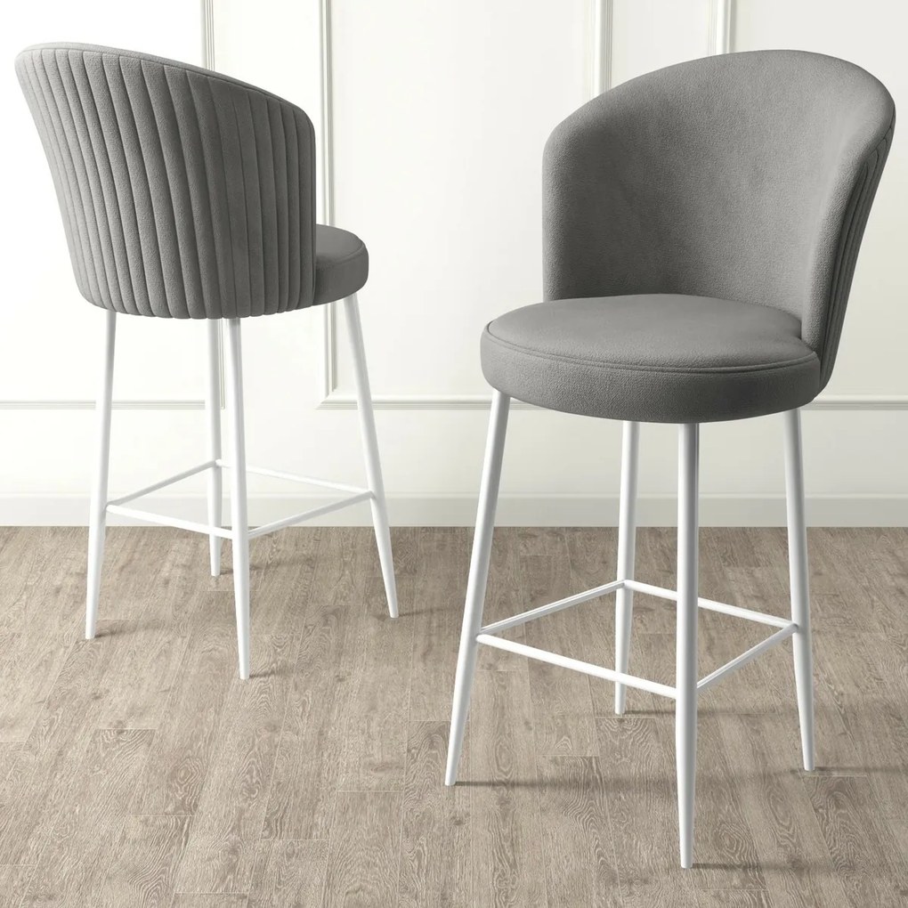Set de scaune de bar Fora Grey and White, 4 buc.