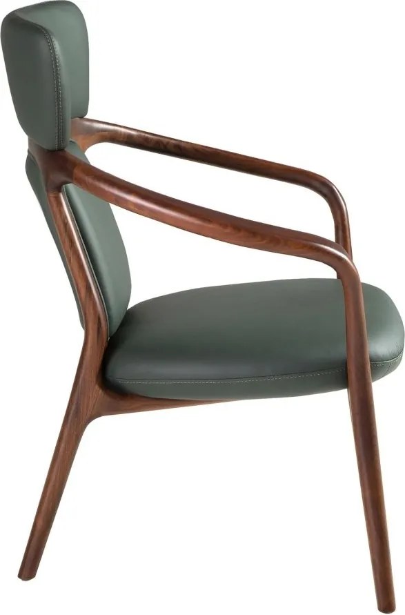 Scaun cu brate LUX design italian, Piele Sintetica Verde Inchis